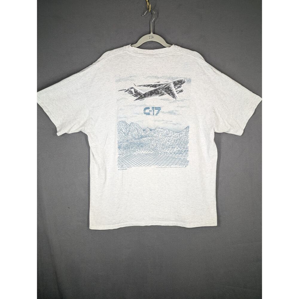 Oneita T-shirt Mens 2XL Gray McDonald Douglas C-17 Vintage 1991